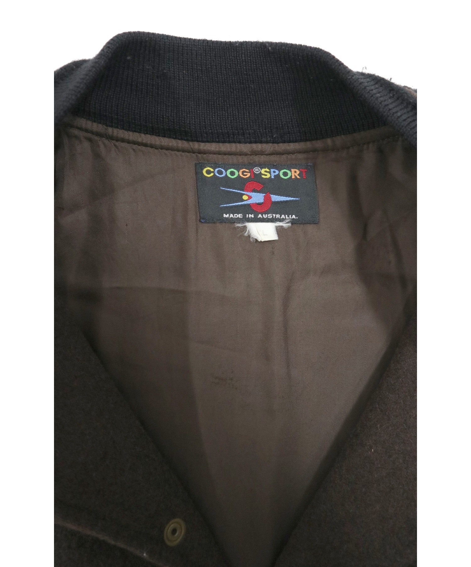 Coogi (クージー) オールドマルチカラーロゴウールスタジャン ブラウン サイズ:XL