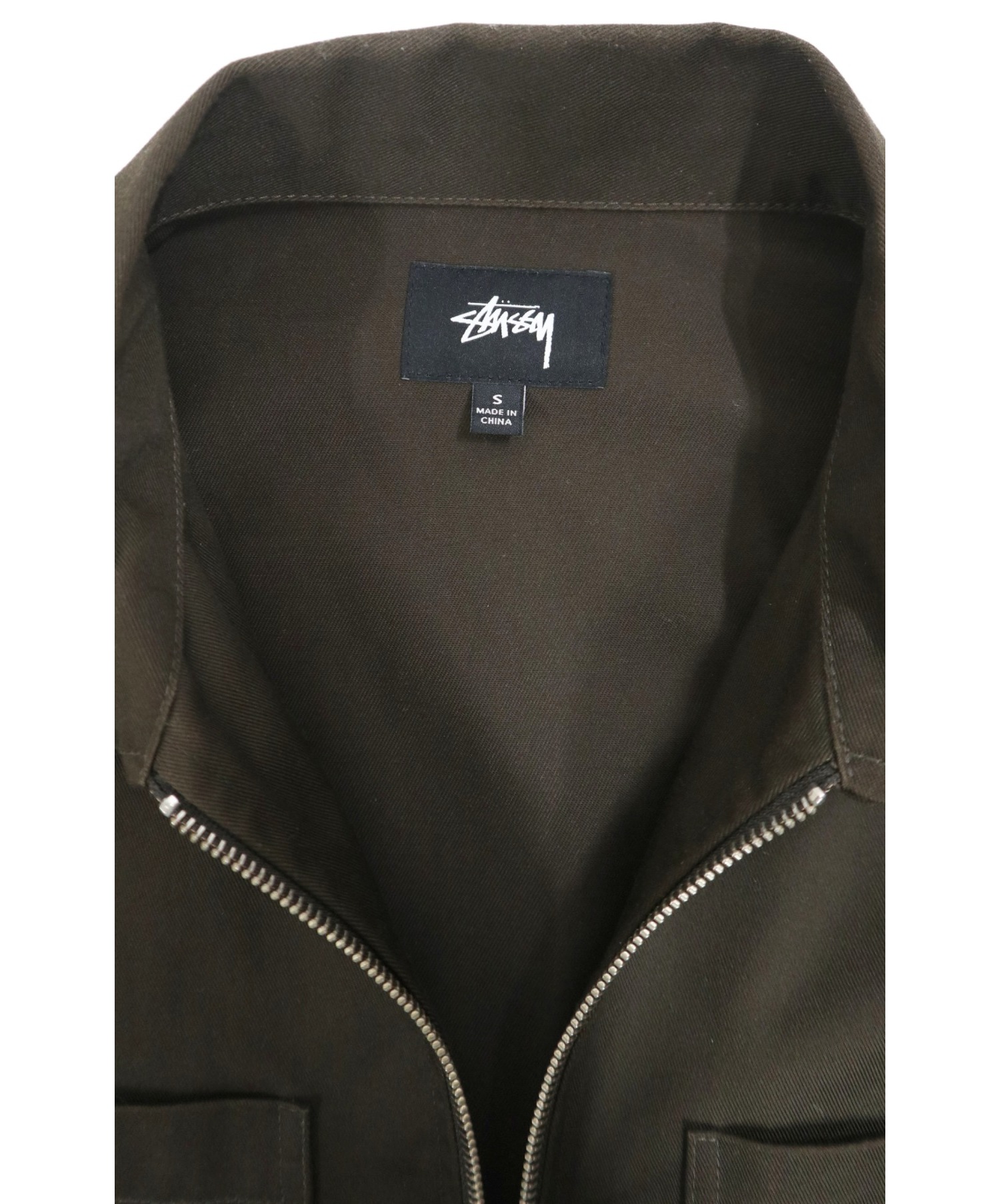 stussy (ステューシー) ジップアップワークジャケット ブラウン サイズ:S Zip Up Work