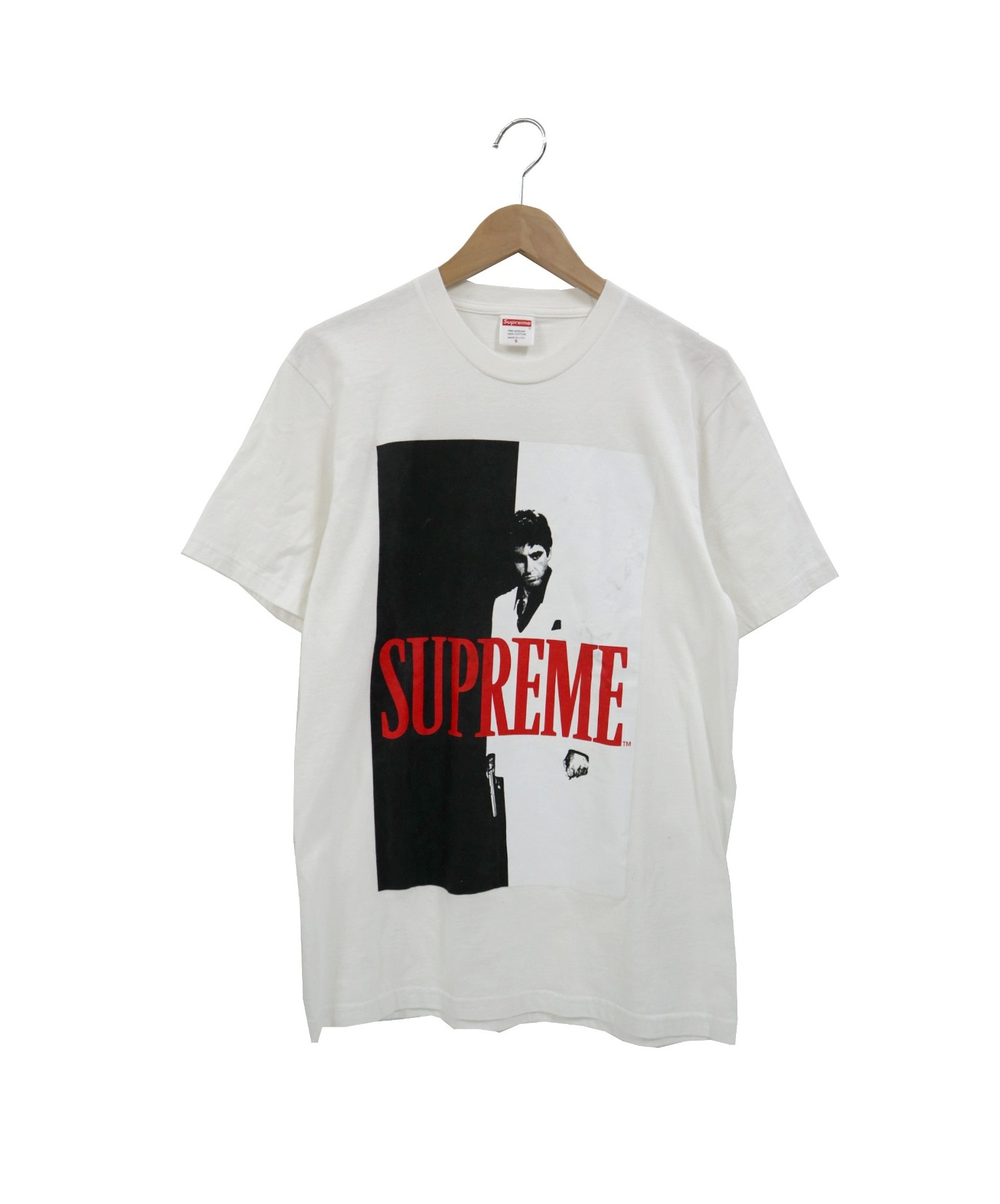 SUPREME (シュプリーム) スカーフェイススプリットTシャツ ホワイト サイズ:S 17AW Scarface Split Tee