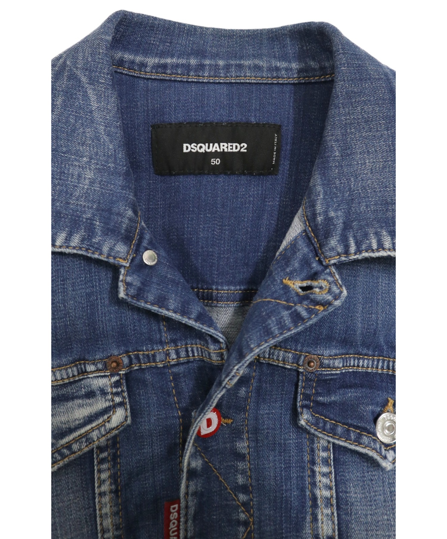 DSQUARED2 (ディースクエアード) ダメージ加工ストレッチデニムジャケット インディゴ サイズ:50 S71AN0185