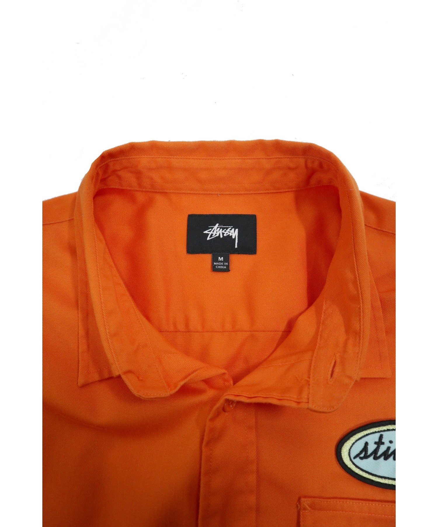 stussy (ステューシー) 半袖ワッペンワークシャツ オレンジ サイズ:M
