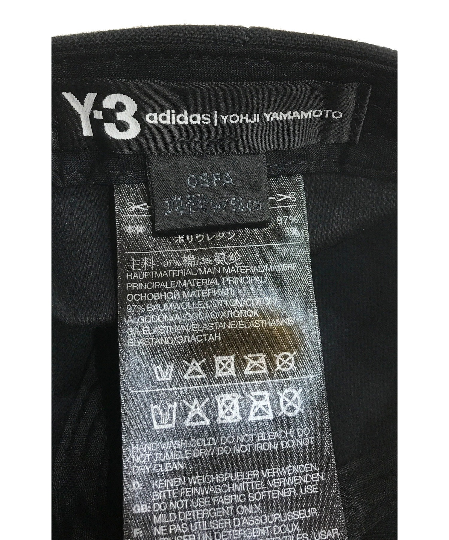 Y-3 (ワイスリー) ワンポイントロゴ刺繍キャップ ブラック サイズ:下記参照 FH9269