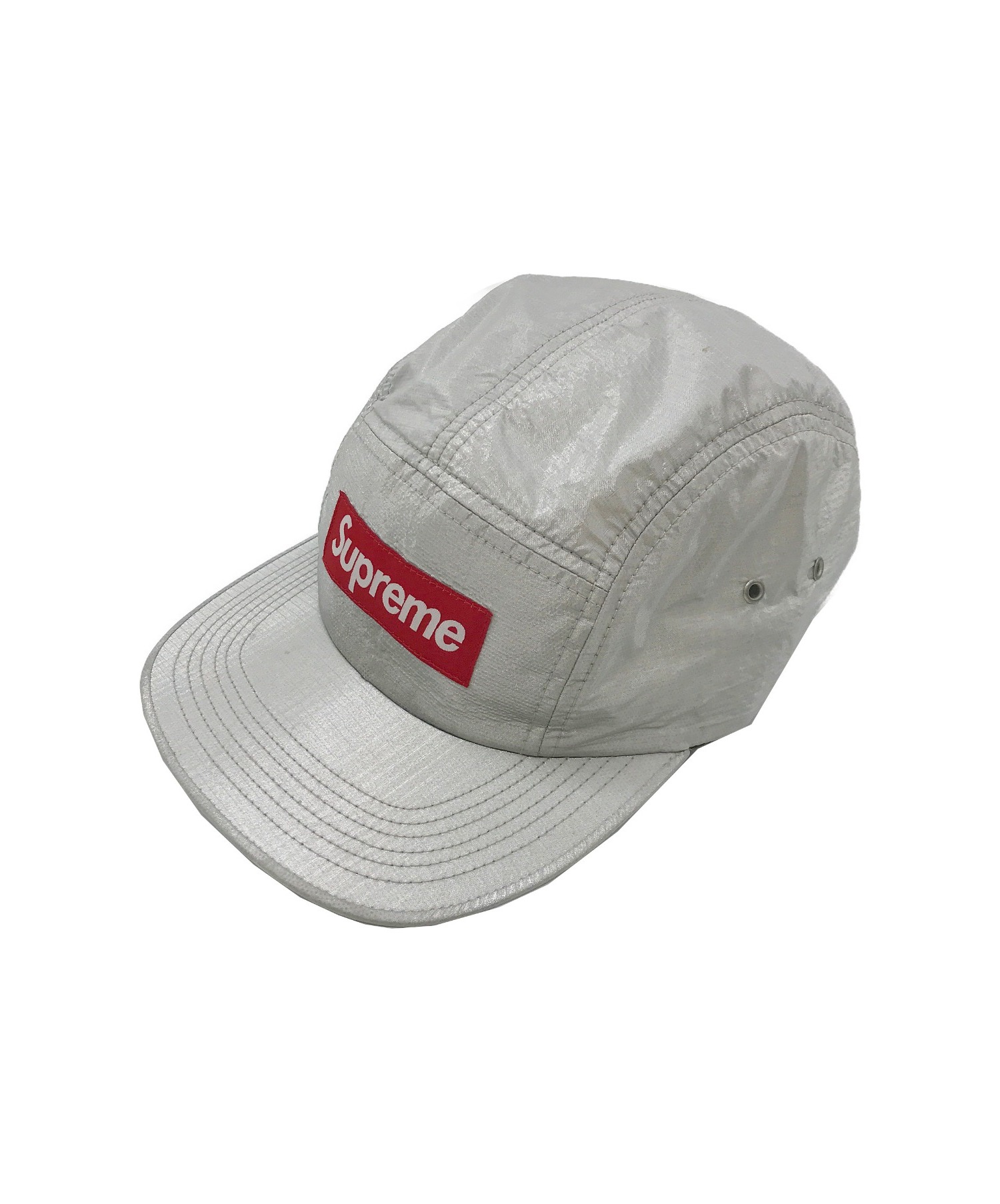 SUPREME (シュプリーム) メタリックボックスロゴキャンプキャップ シルバー サイズ:下記参照