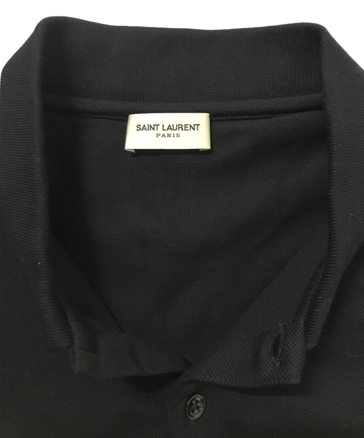 Saint Laurent Paris (サンローラン パリ) YSLロゴポロシャツ ブラック サイズ:M