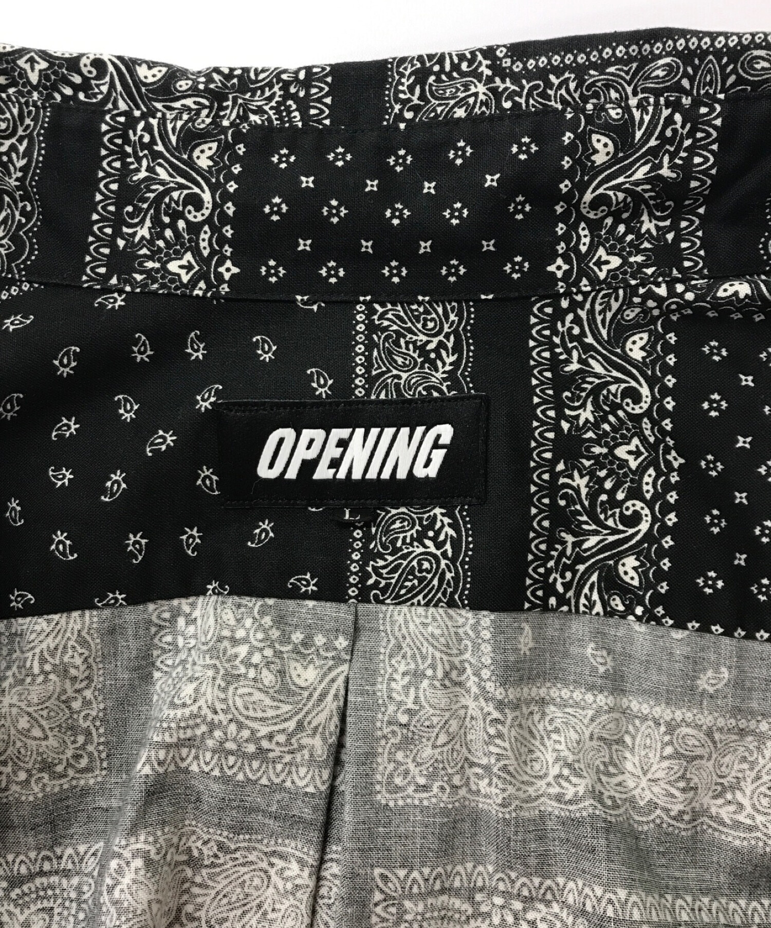 中古・古着通販】OPENING act (オープニングアクト) オーバーサイズペイズリーバンダナシャツ ブラック サイズ:L｜ブランド・古着通販  トレファク公式【TREFAC FASHION】スマホサイト