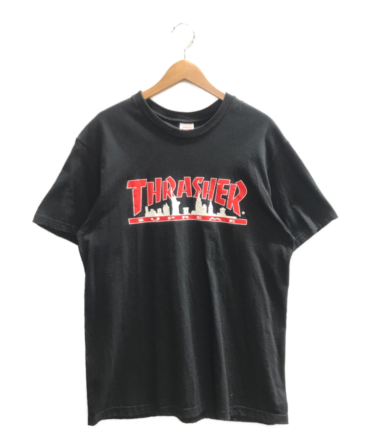 Supreme × THRASHER (シュプリーム x スラッシャー) コラボプリントTシャツ ブラック サイズ:L