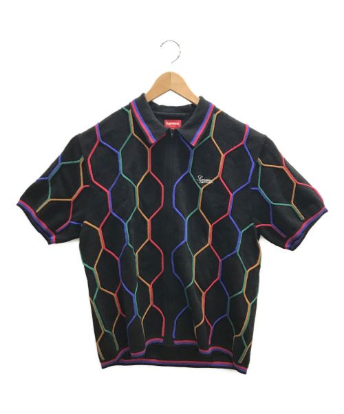 【中古・古着通販】SUPREME (シュプリーム) Hex Zip Up Polo（ヘックスジップアップポロ） ブラック  サイズ:L｜ブランド・古着通販 トレファク公式【TREFAC FASHION】スマホサイト