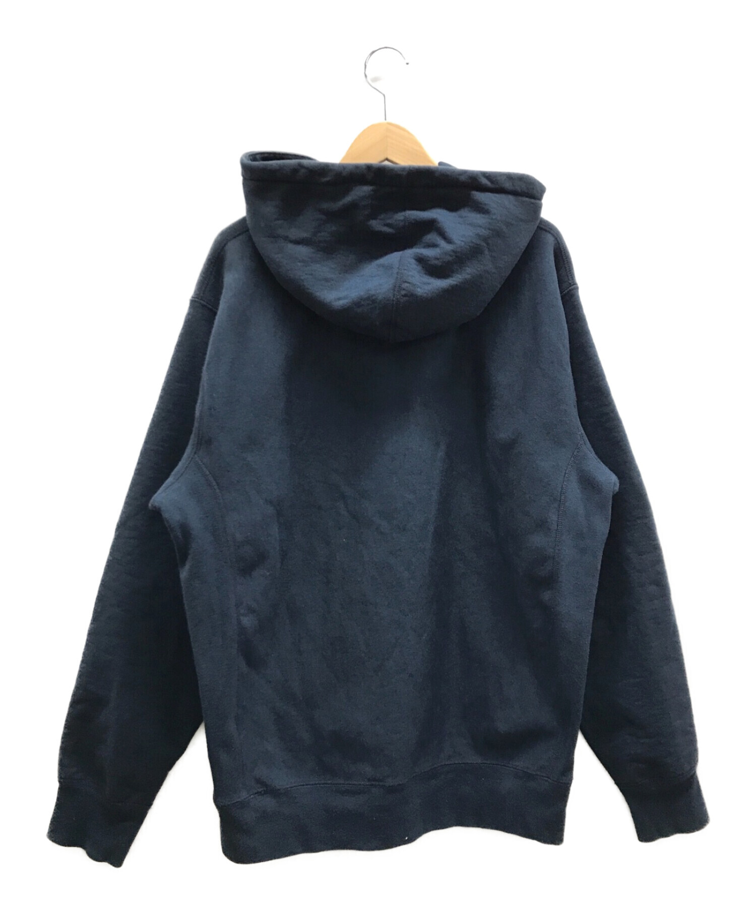 SUPREME (シュプリーム) 17AW Patent Chenille Arc Logo Hooded  Sweatshirt（パテントアークロゴパーカー） ネイビー サイズ:XL