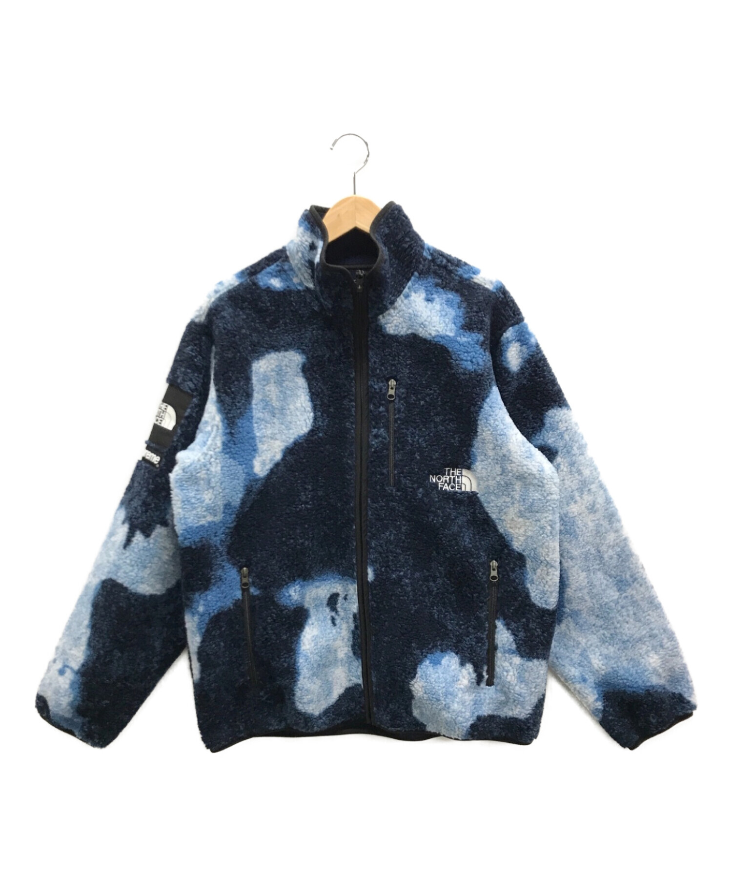 SUPREME×THE NORTH FACE (シュプリーム ×ザノースフェイス) 21AW Bleached Denim Print Fleece  Jacket （ブリーチデニムプリントフリースジャケット） ブルー サイズ:M