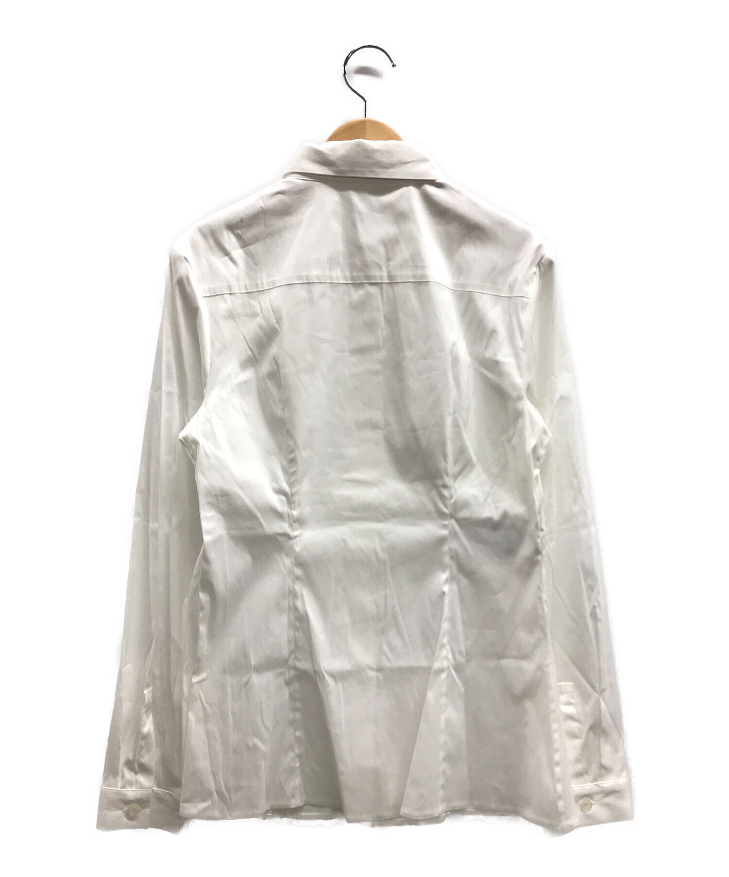 PRADA (プラダ) ストレッチコットンナローフィットソリッドシャツ ホワイト サイズ:40