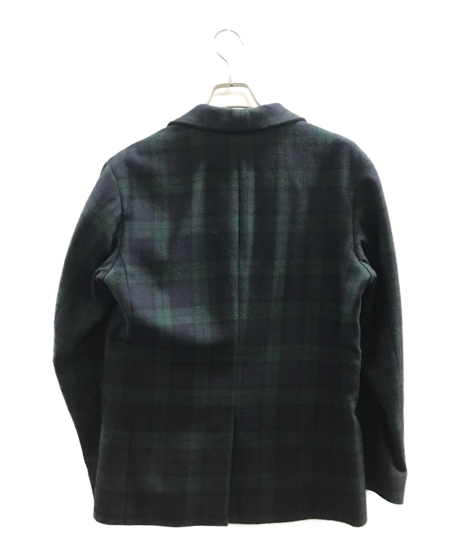 中古・古着通販】juha (ユハ) SHAWL COLLAR JACKET ネイビー×グリーン