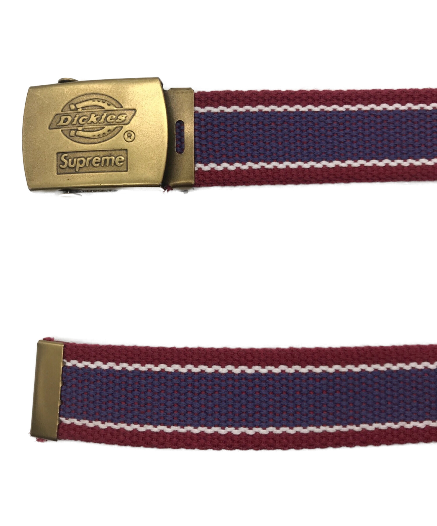 Supreme×Dickies (シュプリーム×ディッキーズ) Stripe Webbing Belt レッド×パープル サイズ:-