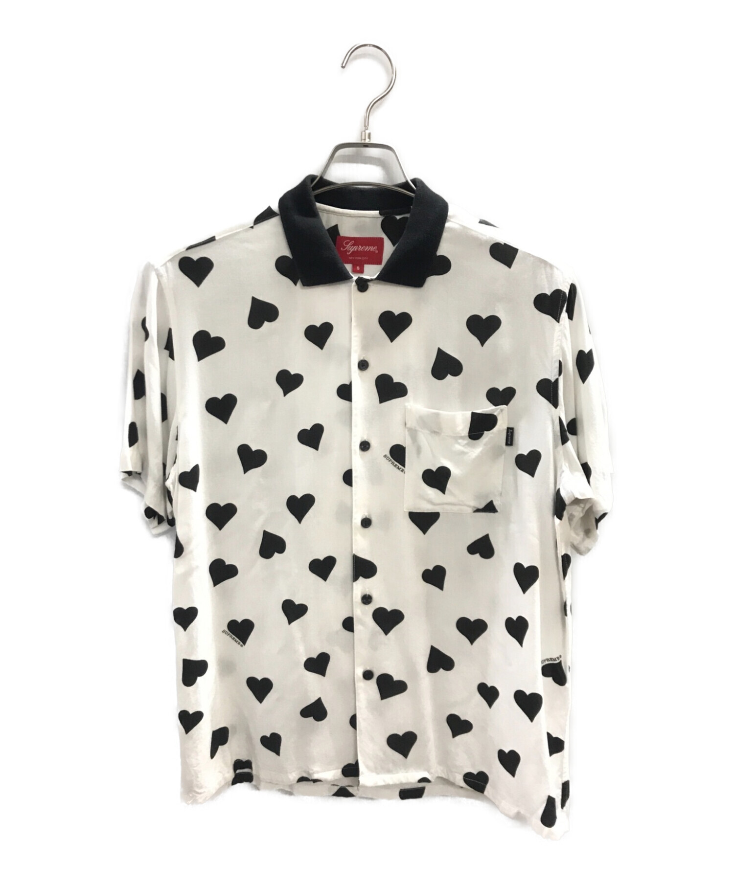 Supreme Hearts Rayon Shirt S Heart White