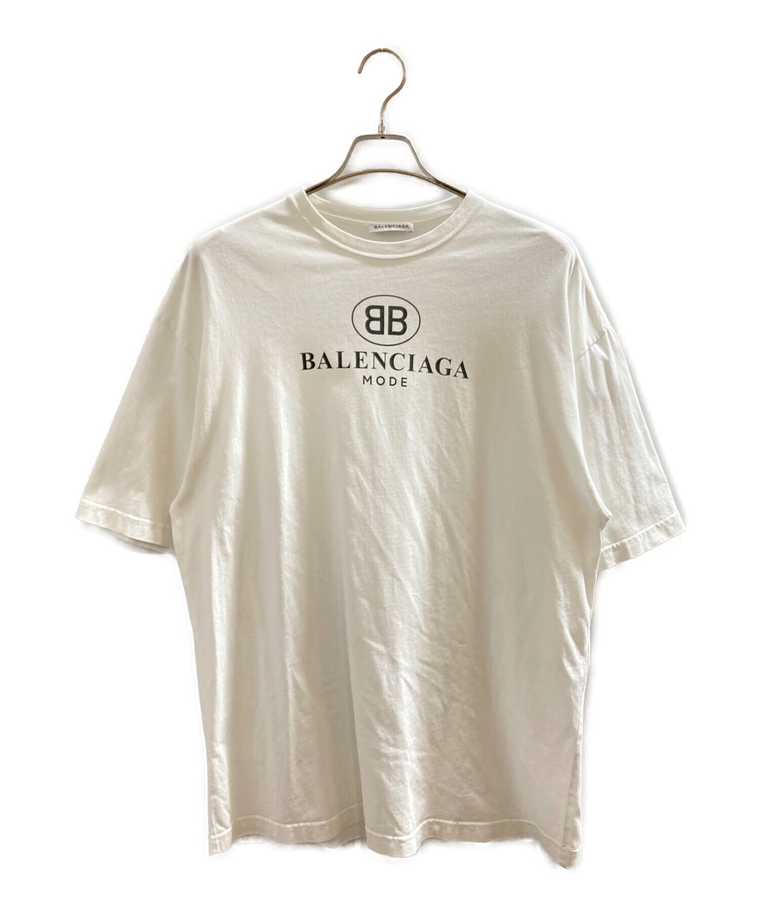 中古・古着通販】BALENCIAGA (バレンシアガ) BBロゴプリントT ホワイト