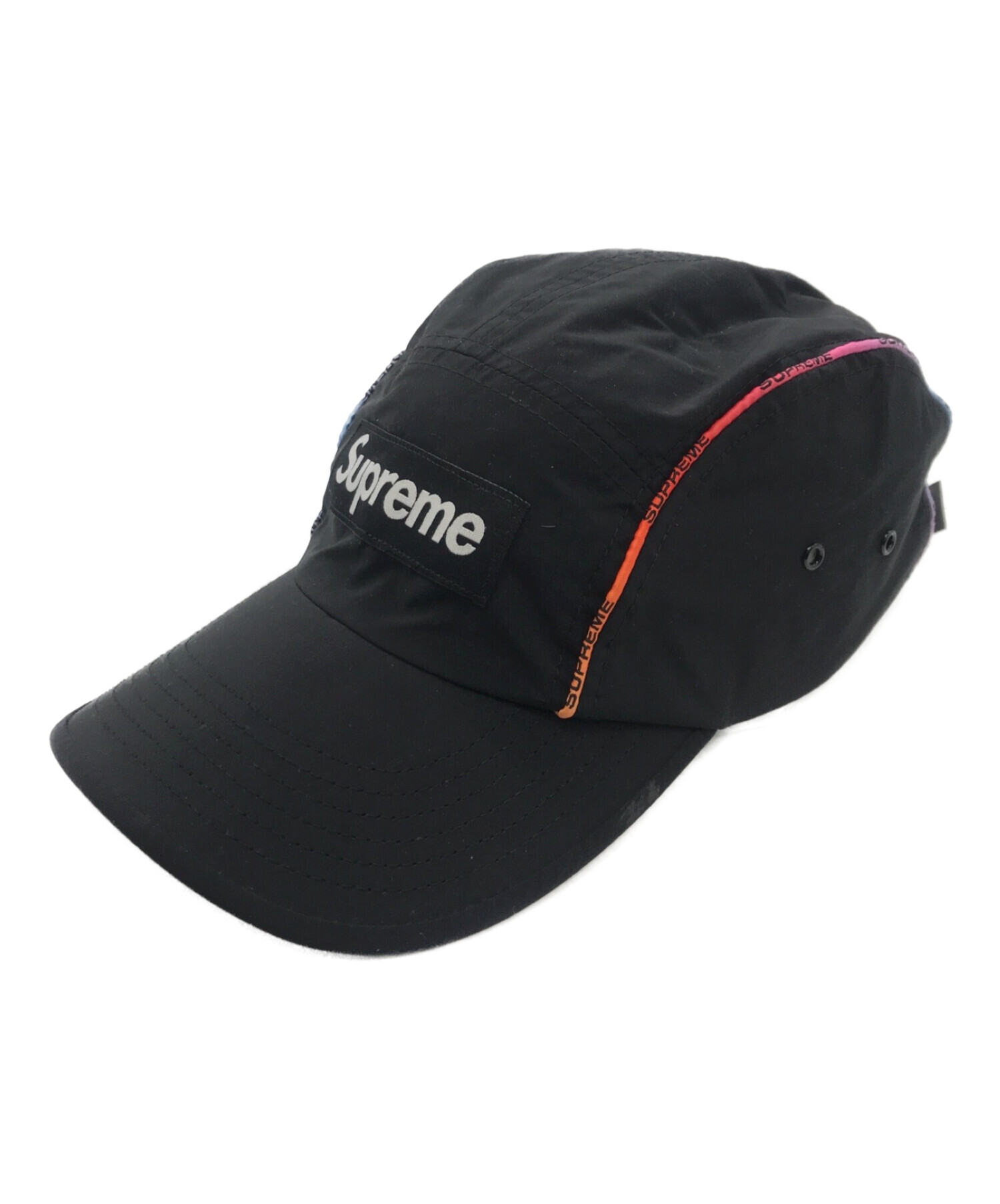 SUPREME (シュプリーム) Gradient Piping Camp Cap ブラック