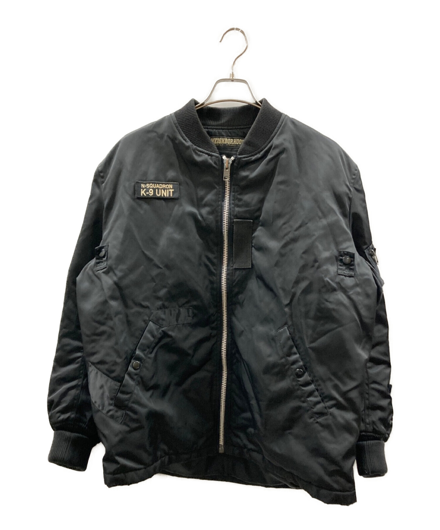 NEIGHBORHOOD (ネイバーフッド) 90's K-9 UNITワッペン MA-1ジャケット ブラック サイズ:L