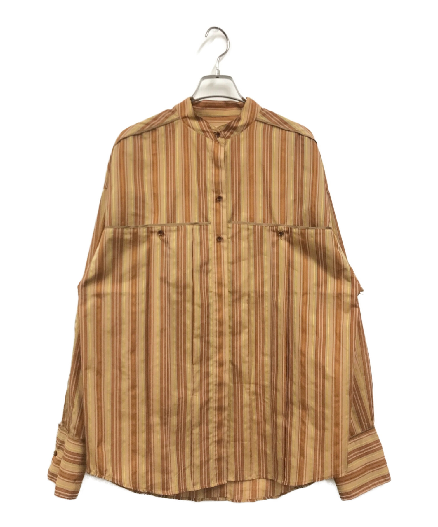 TODAYFUL (トゥデイフル) Organdy Stripe Shirts ベージュ×ブラウン サイズ:FREE