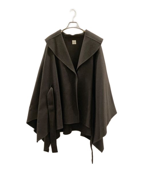 【中古・古着通販】L'Or (ロル) Irregular hem Cape Coat ブラウン