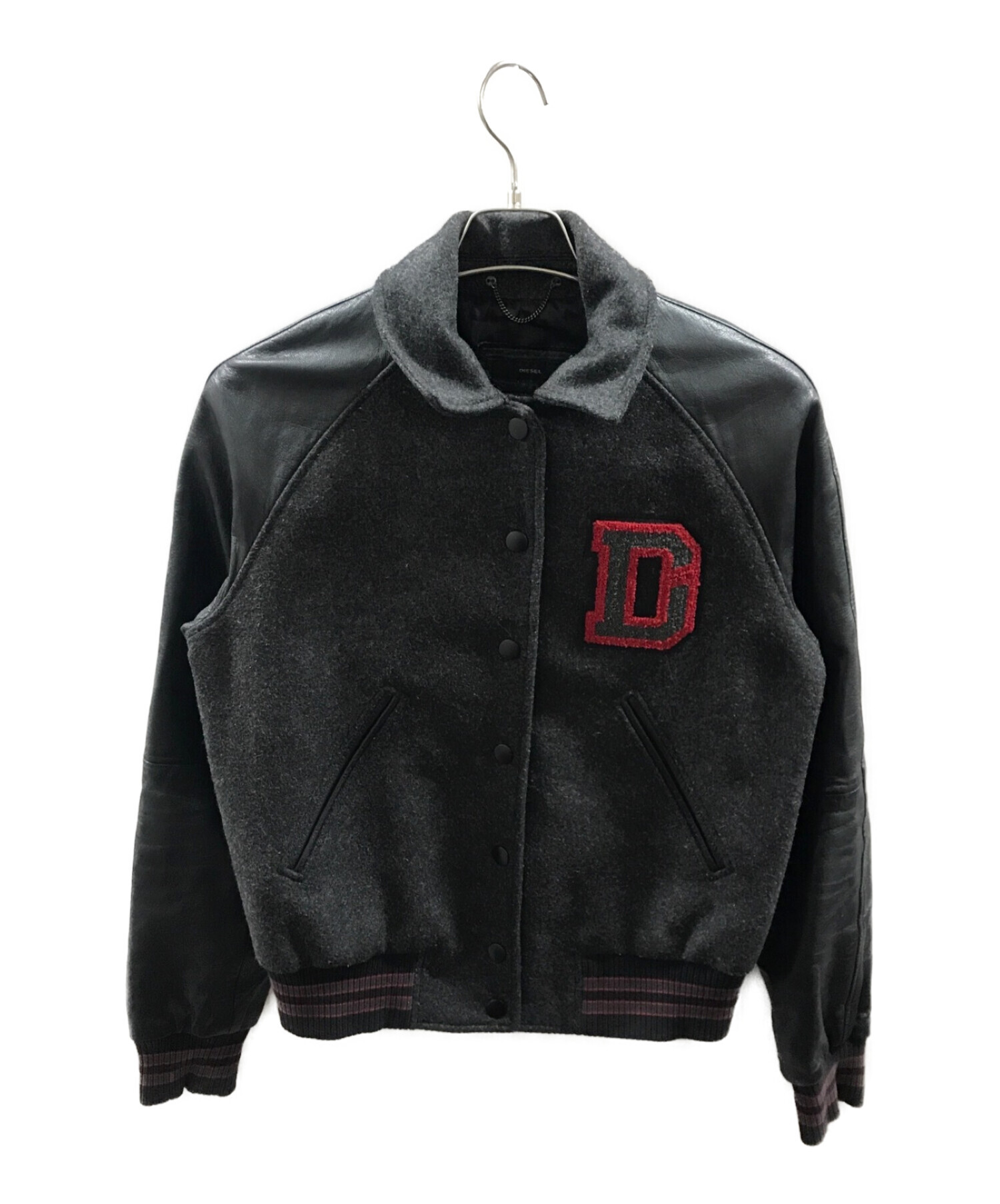 中古・古着通販】DIESEL (ディーゼル) レザースリーブスタジャン