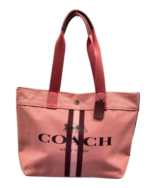 中古・古着通販】COACH (コーチ) キャンバストートバッグ ピンク