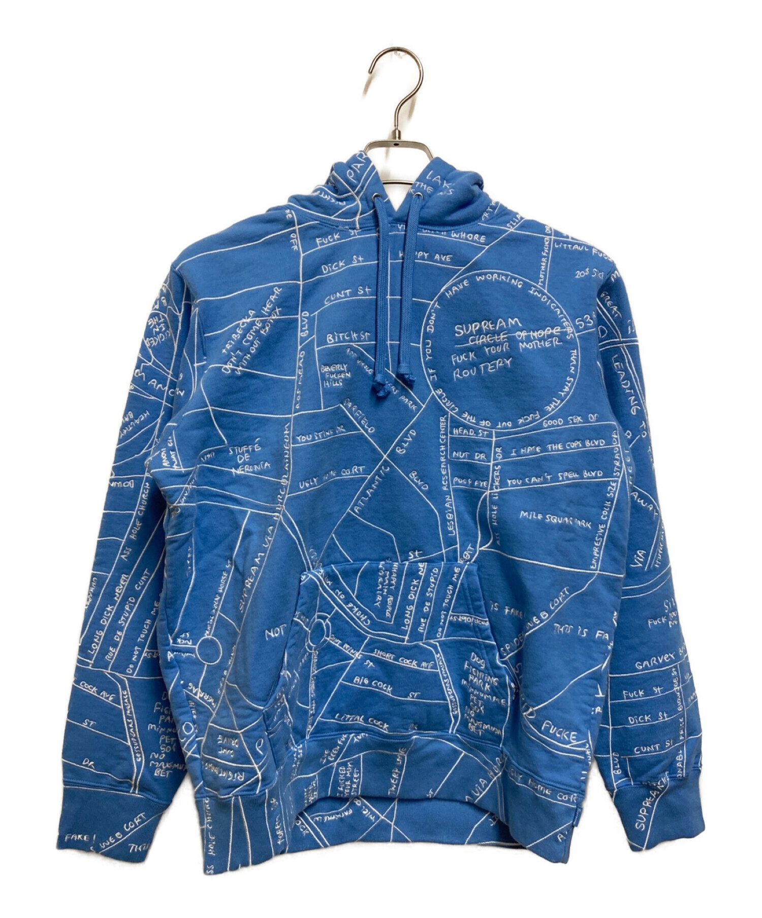 SUPREME (シュプリーム) Gonz Embroidered Map Hooded Sweatshirt Columbia Blue サイズ:S