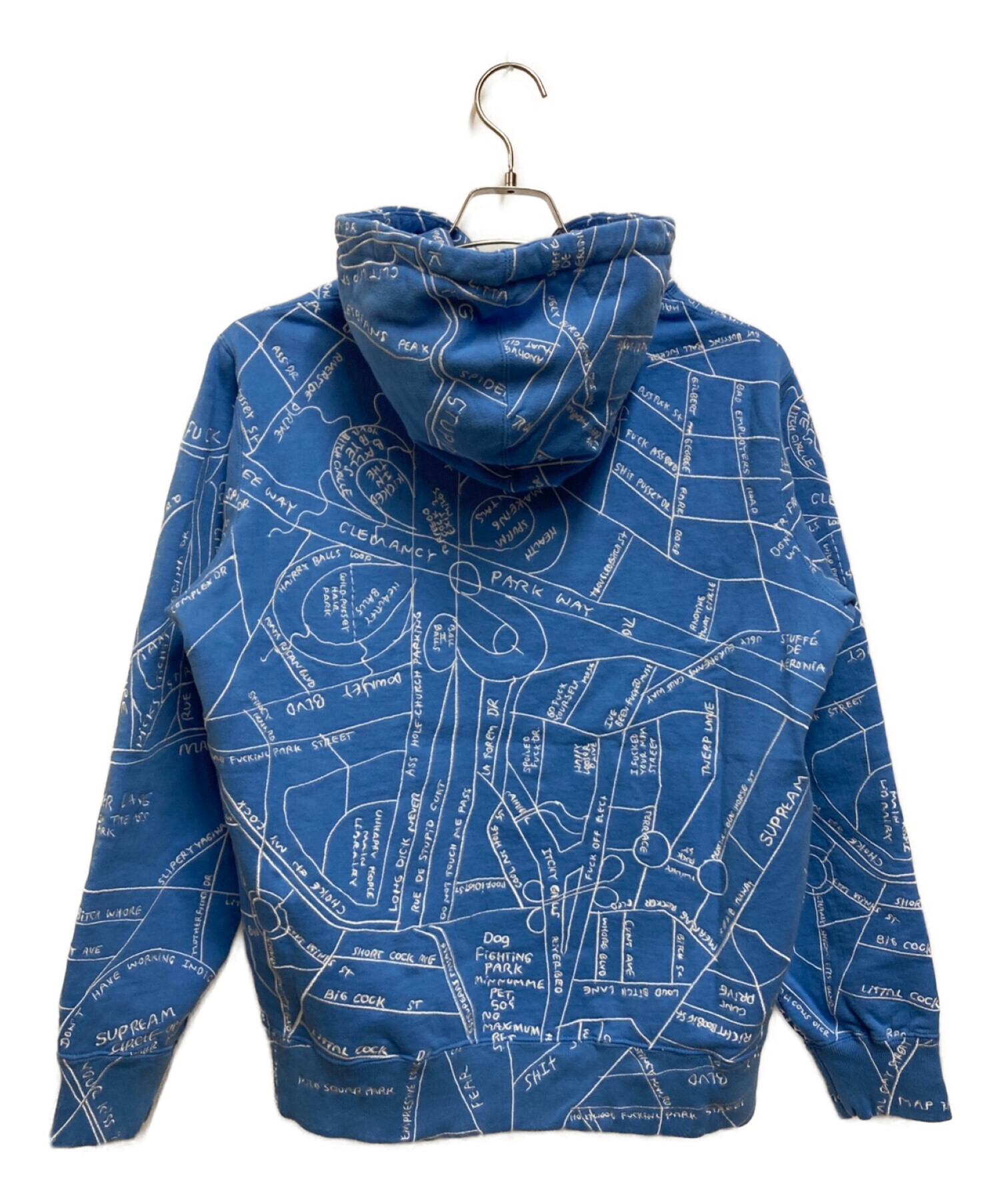 SUPREME (シュプリーム) Gonz Embroidered Map Hooded Sweatshirt Columbia Blue サイズ:S