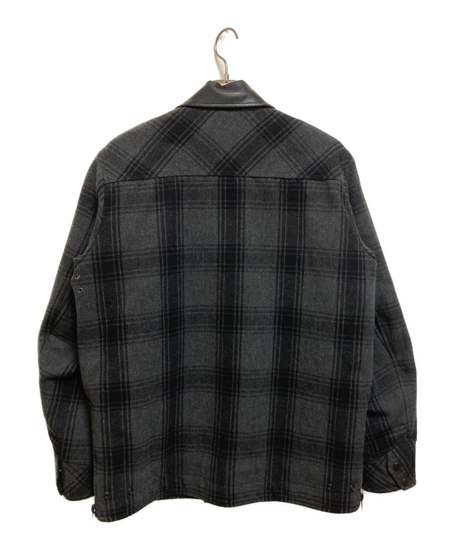 DIESEL (ディーゼル) ウールハンティングジャケット グレー×ブラック サイズ:M
