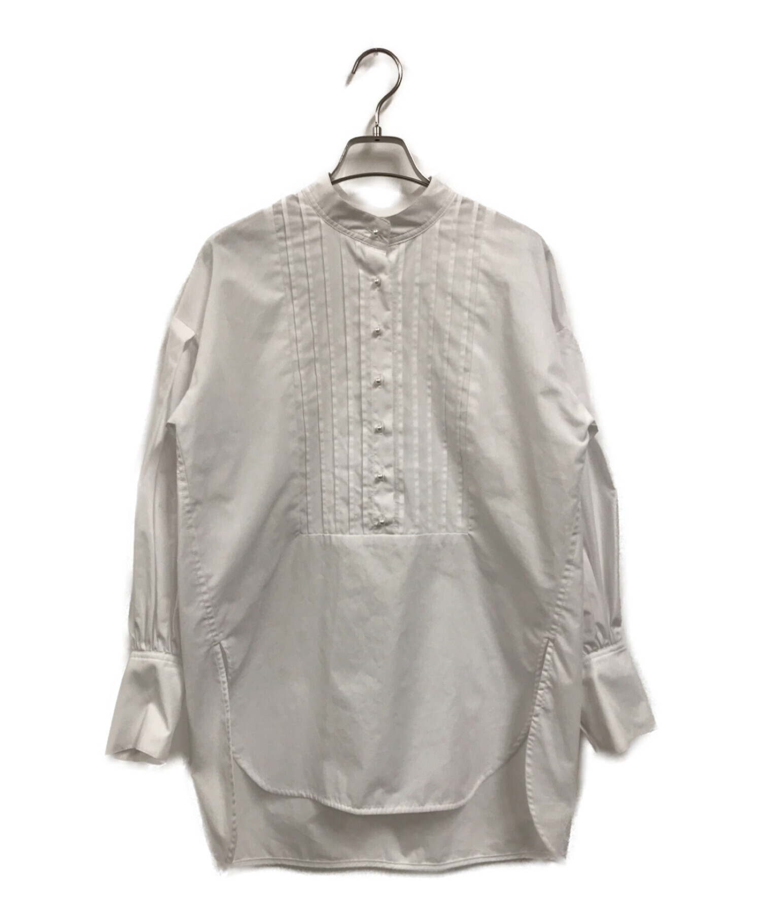 TSURU by MARIKO OIKAWA (ツルバイマリコオイカワ) パールボタンバンドカラーシャツ ホワイト サイズ:FREE