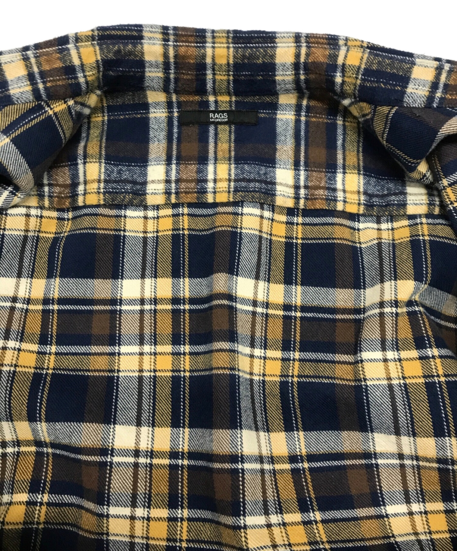 Rags McGREGOR (ラグス マクレガー) BIG FLANNELSHIRT ブルー×ベージュ サイズ:L