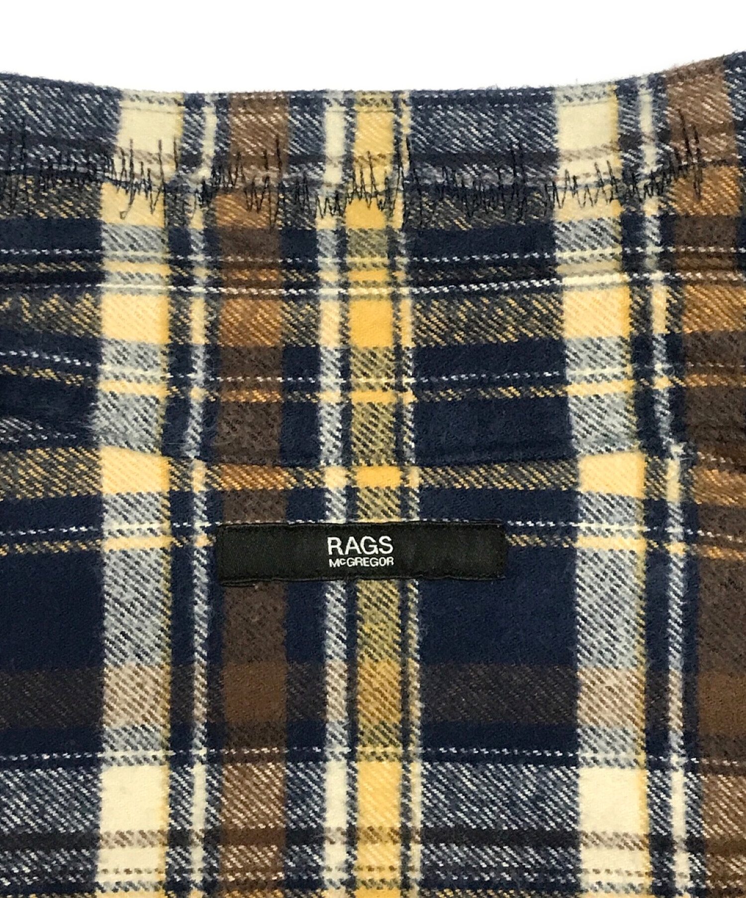 Rags McGREGOR (ラグス マクレガー) BIG FLANNELSHIRT ブルー×ベージュ サイズ:L