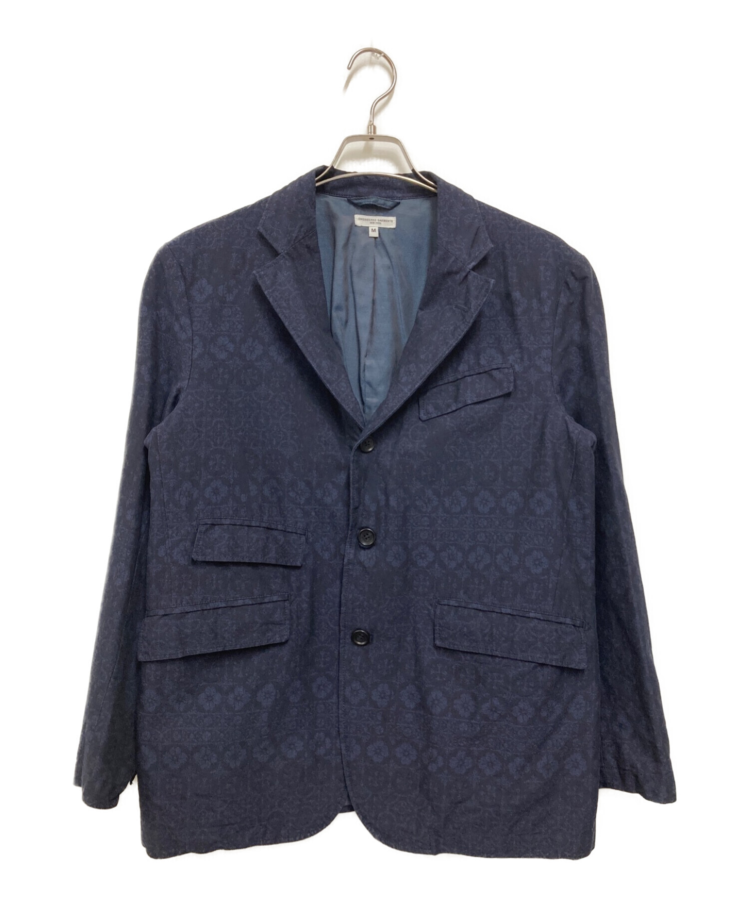 Engineered Garments (エンジニアドガーメンツ) 総柄ベッドフォードジャケット ネイビー サイズ:Ｍ