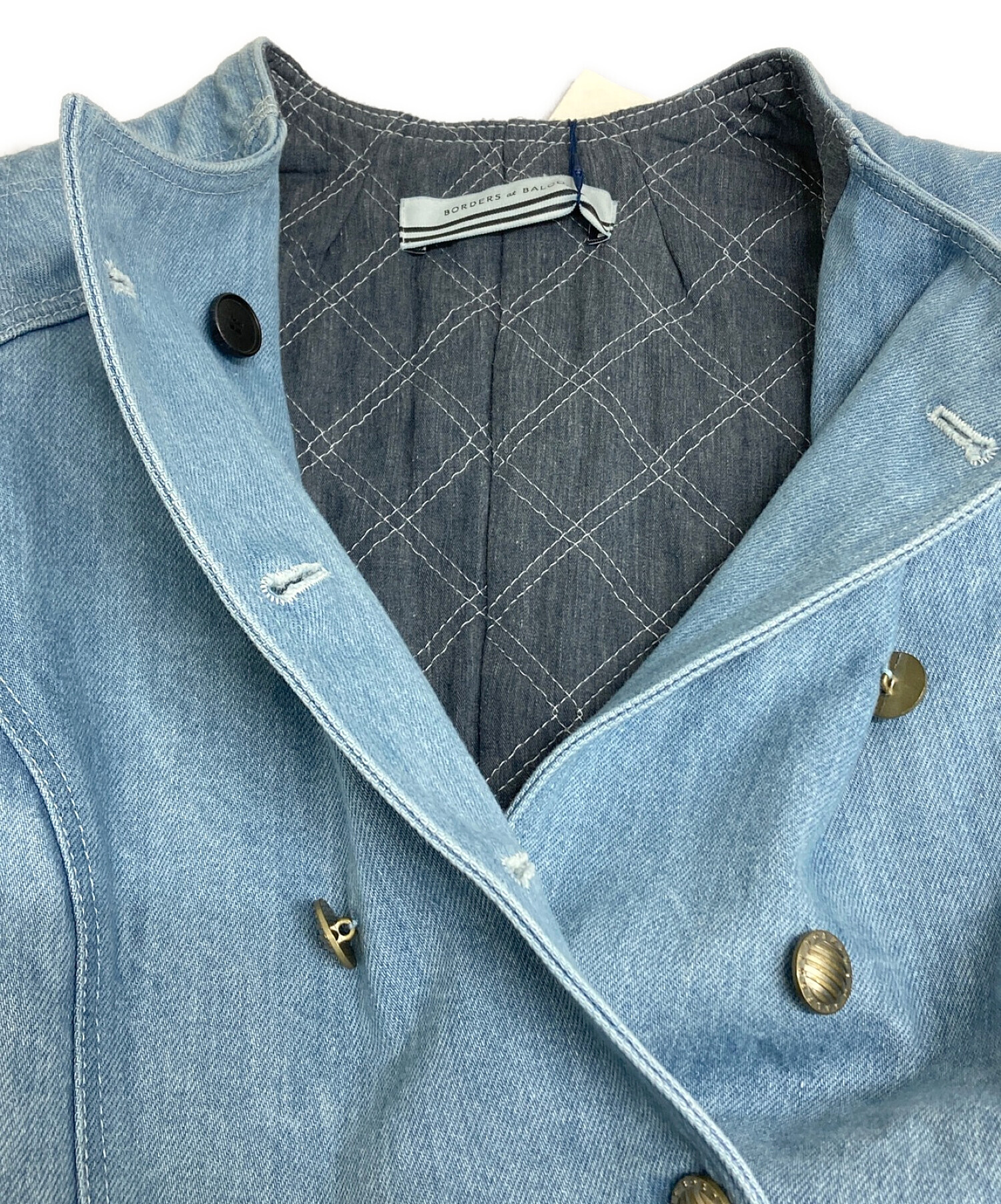 BORDERS at BALCONY (ボーダーズアットバルコニー) DENIM QUILTED JACKET ライトインディゴ サイズ:36