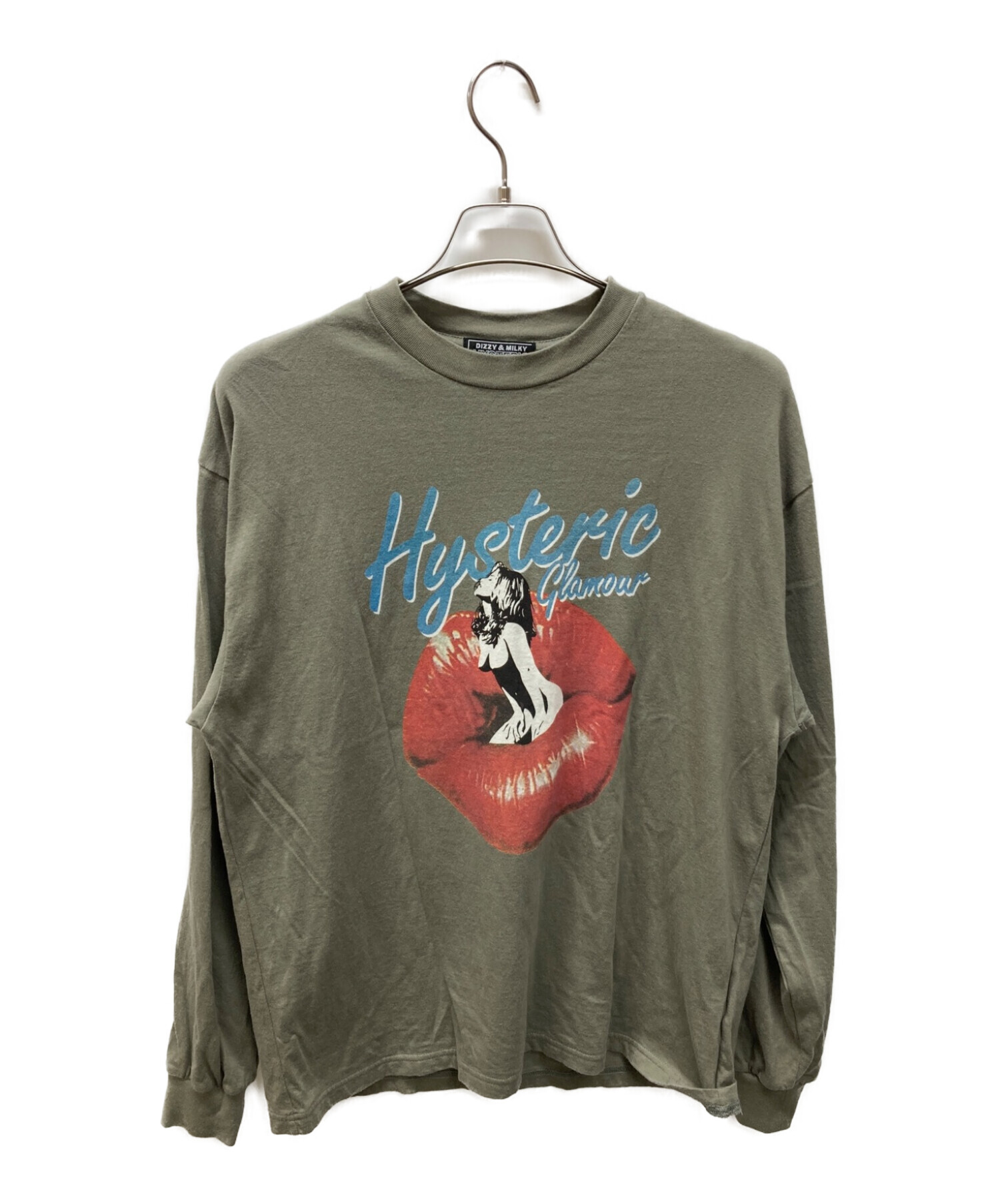 Hysteric Glamour (ヒステリックグラマー) LIPS TEAR プリントTシャツ カーキ サイズ:L