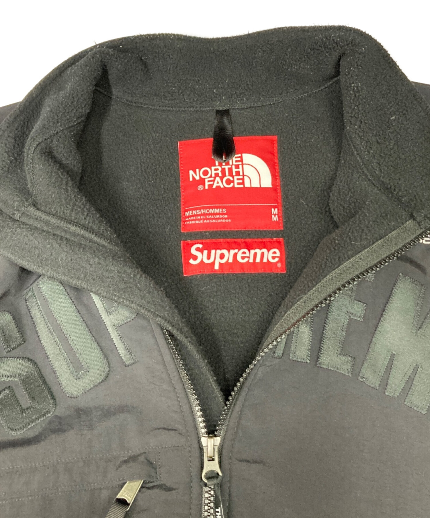 SUPREME×THE NORTH FACE (シュプリーム × ザノースフェイス) Arc Logo Denali Fleece Jacket  ブラック×レッド サイズ:Ⅿ