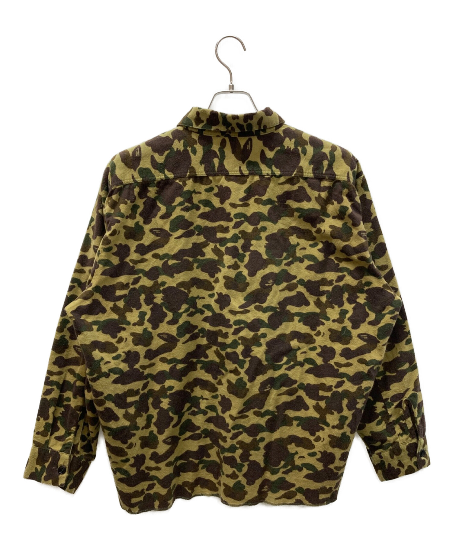 A BATHING APE (ア ベイシング エイプ) カモフラハーフジップシャツ カーキ サイズ:M