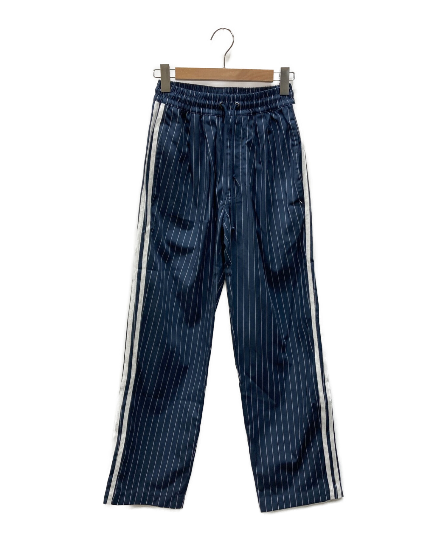 adidas originals×NOAH (アディダスオリジナル×ノア) Double-pleat Drawstring Pant  ネイビー×ホワイト サイズ:XS