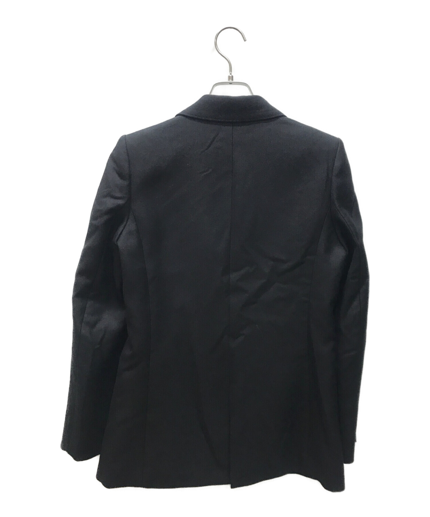 ANAYI (アナイ) ウールシルクツイルダブルボタン ジャケット ブラック サイズ:36