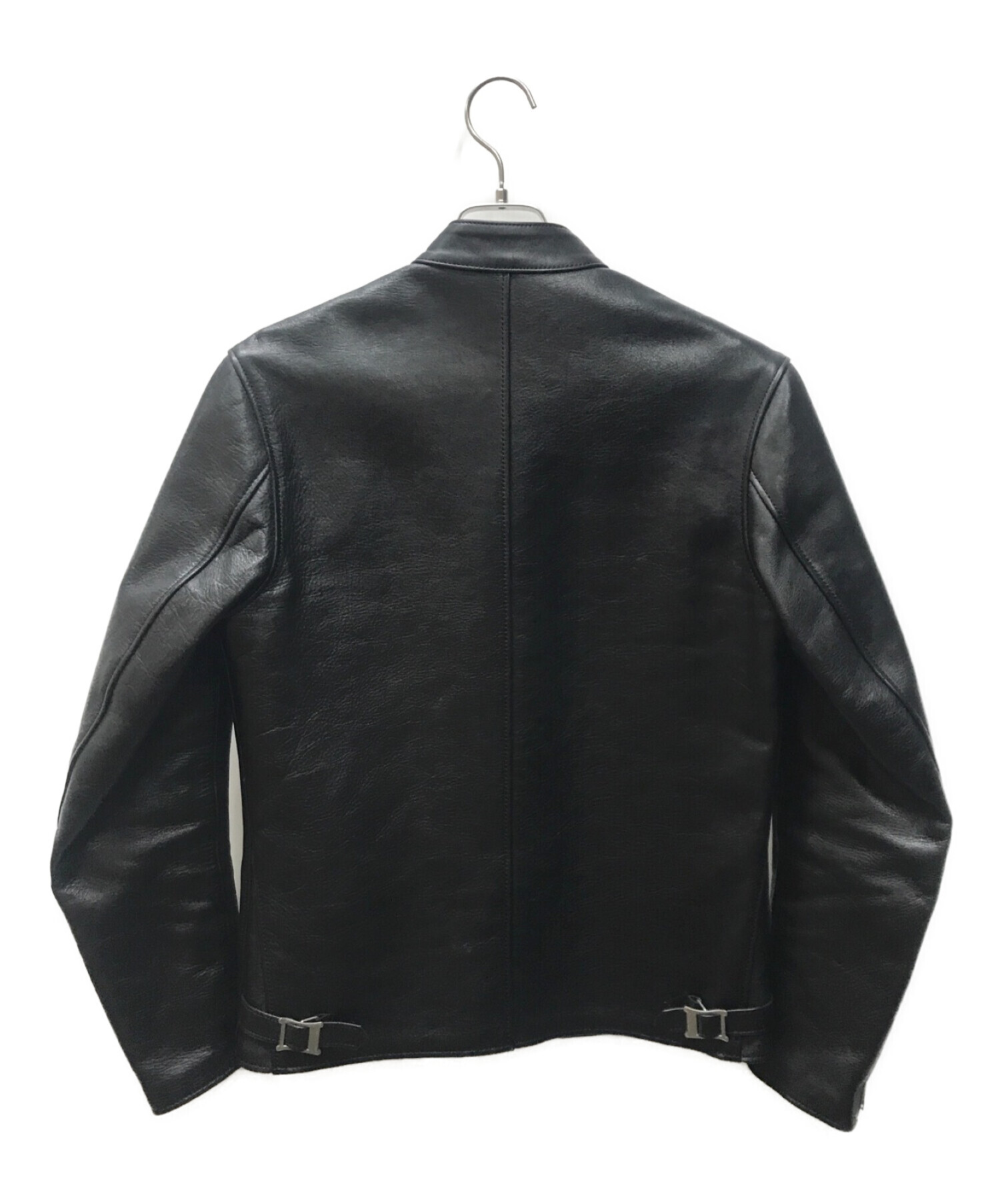 ADDICT CLOTHES NEW VINTAGE (アディクトクローズ ニューヴィンテージ) ホースハイドシングルライダースジャケット ブラック  サイズ:38