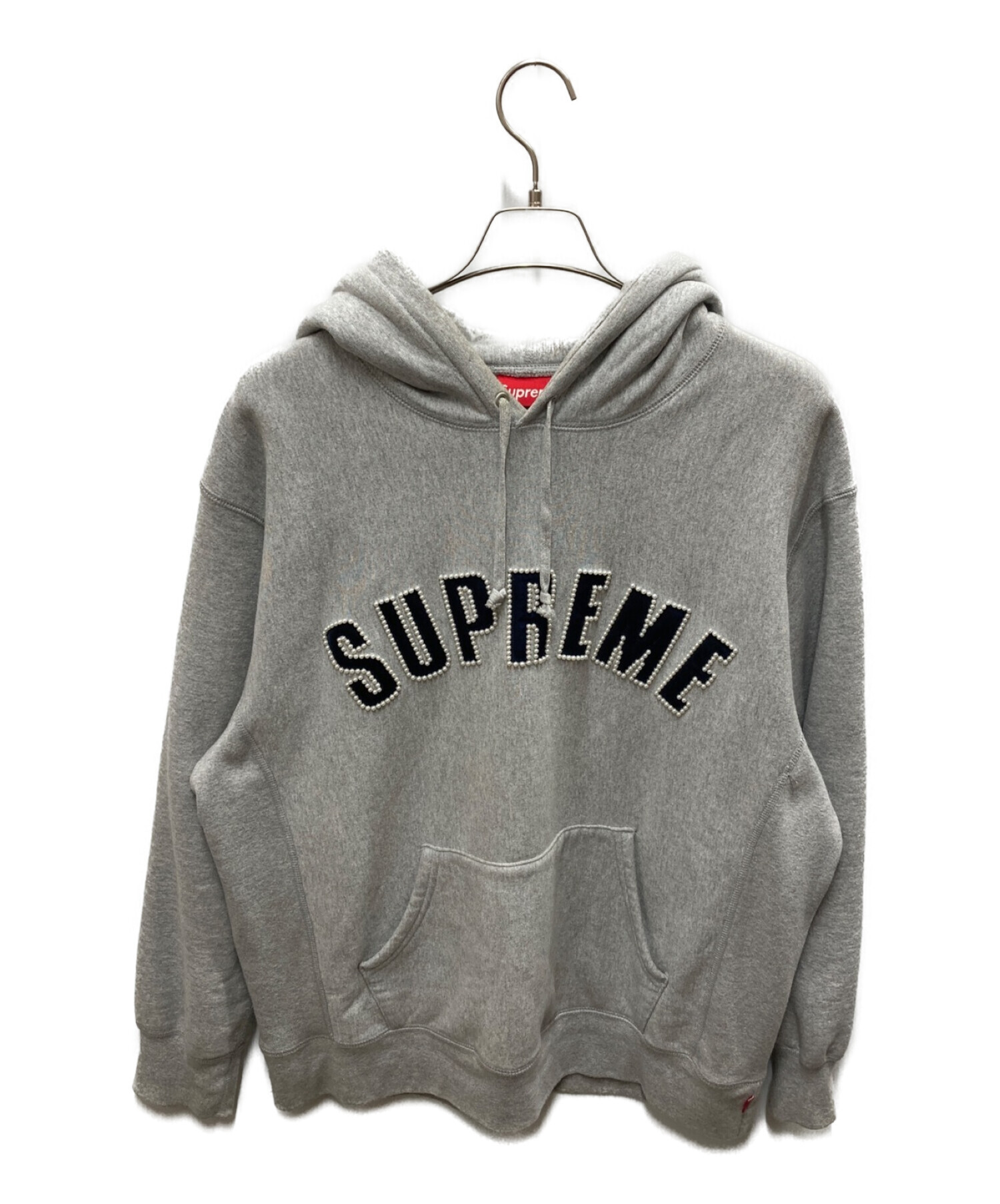 SUPREME (シュプリーム) Pearl logo hooded sweatshirt グレー サイズ:L