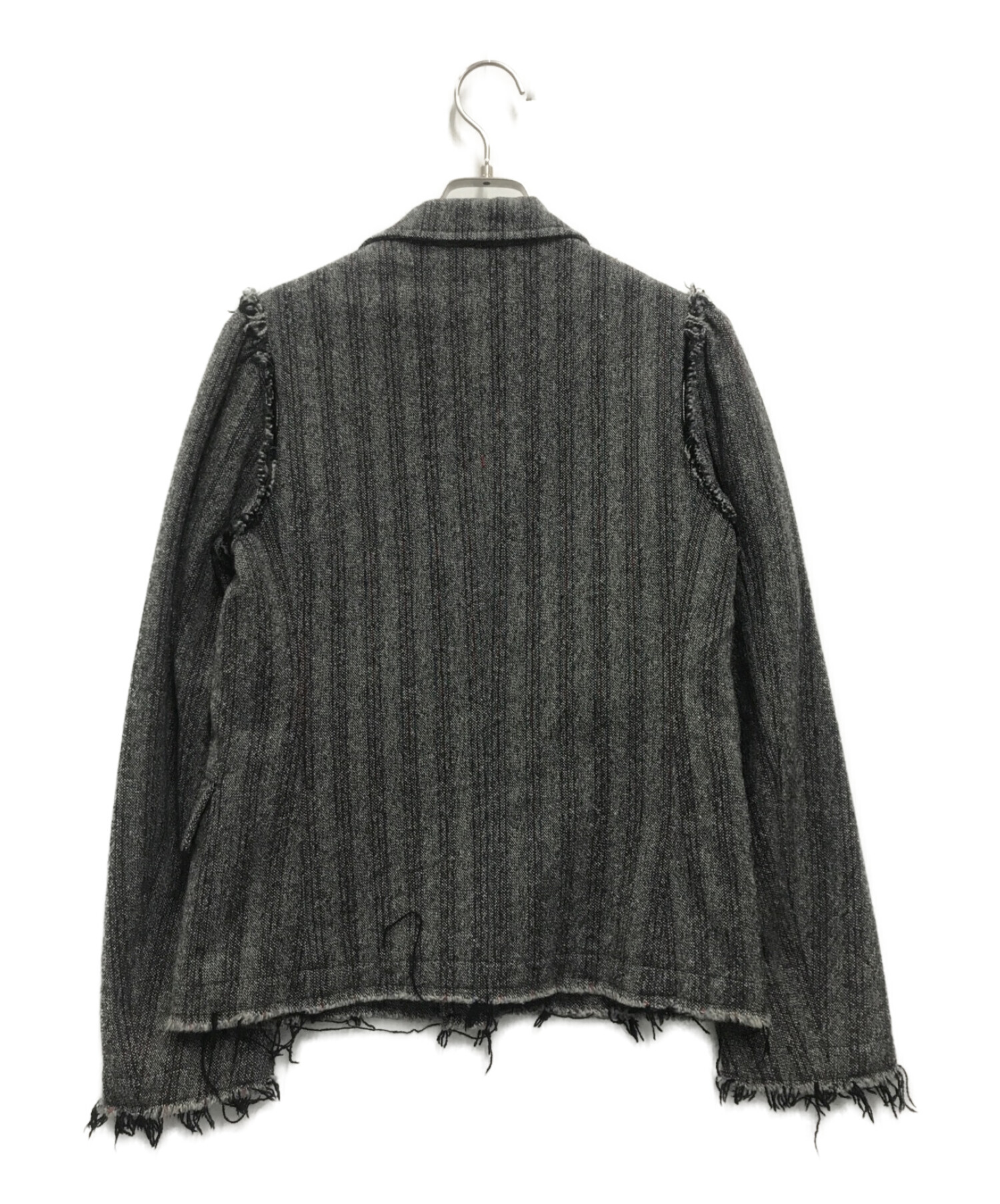 tricot COMME des GARCONS (トリココムデギャルソン) Cut off stripe tweed jacket グレー サイズ:S