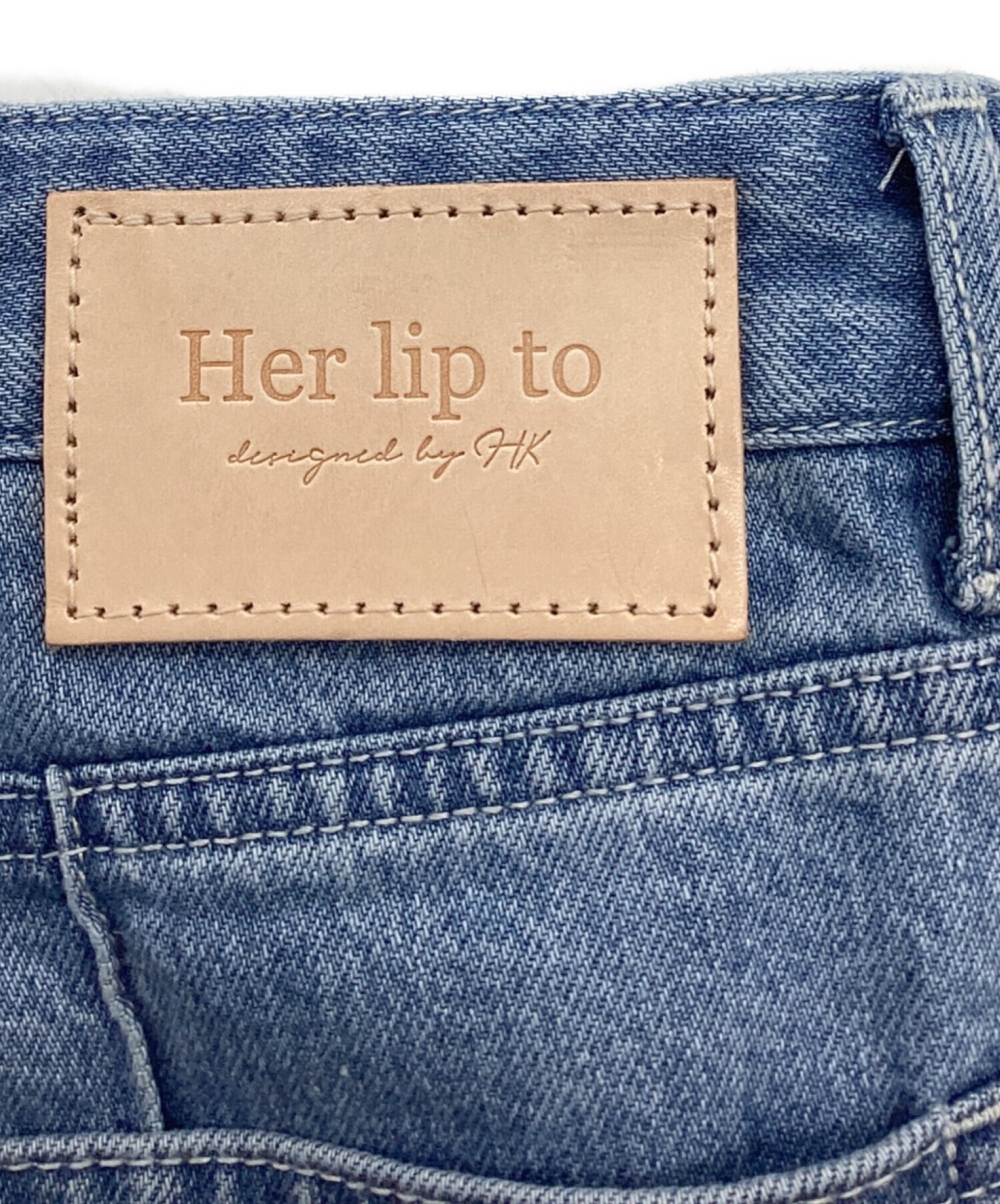 HER LIP TO (ハーリップトゥ) Valencia High Rise Jeans ライトインディゴ サイズ:W25