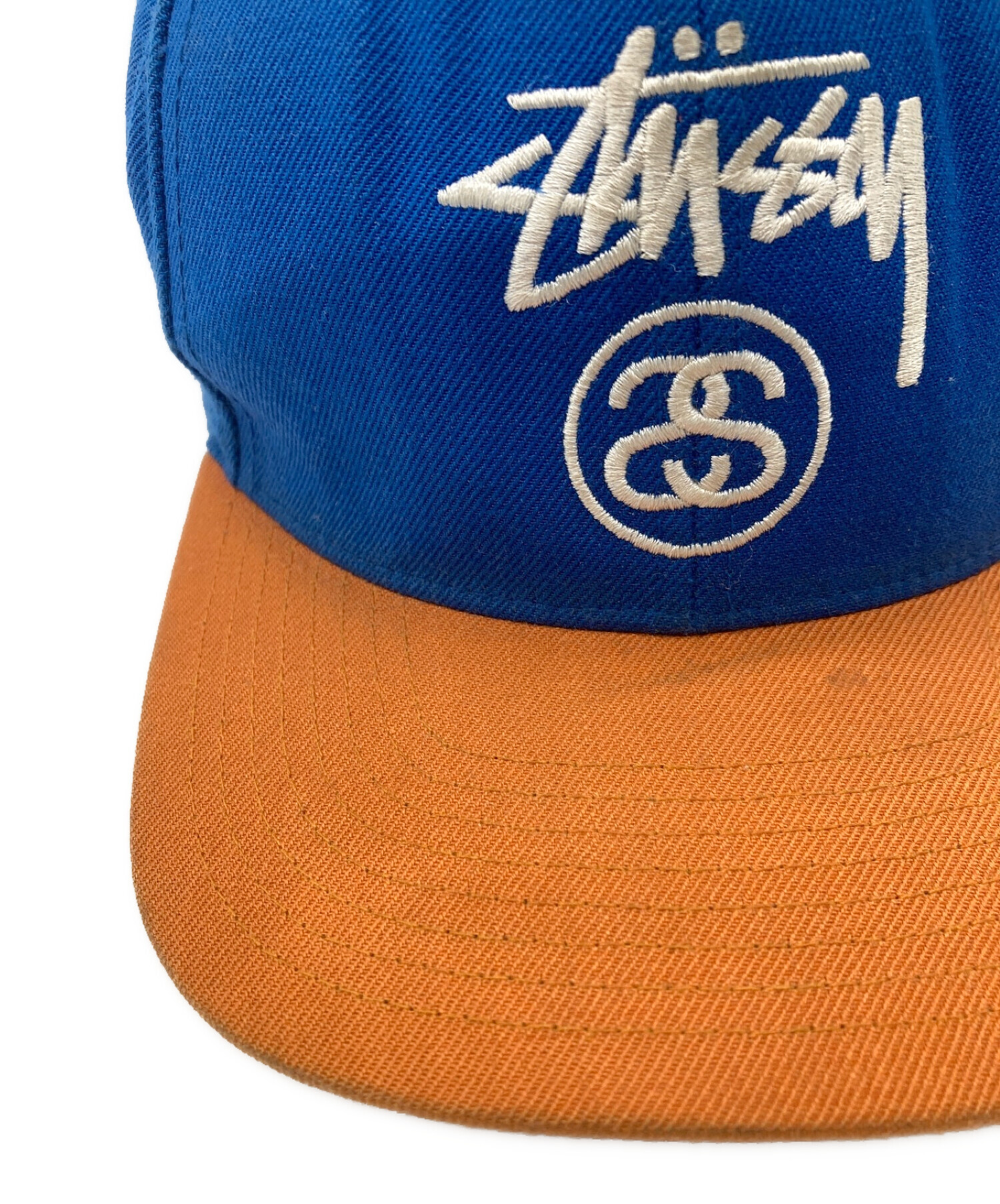 stussy (ステューシー) ロゴキャップ オレンジ×ブルー