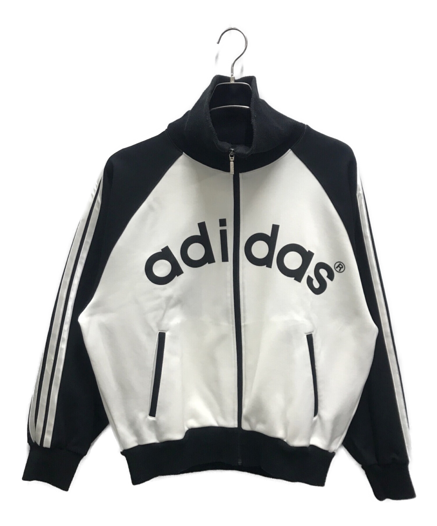 adidas (アディダス) トラックジャケット ホワイト×ブラック サイズ:L