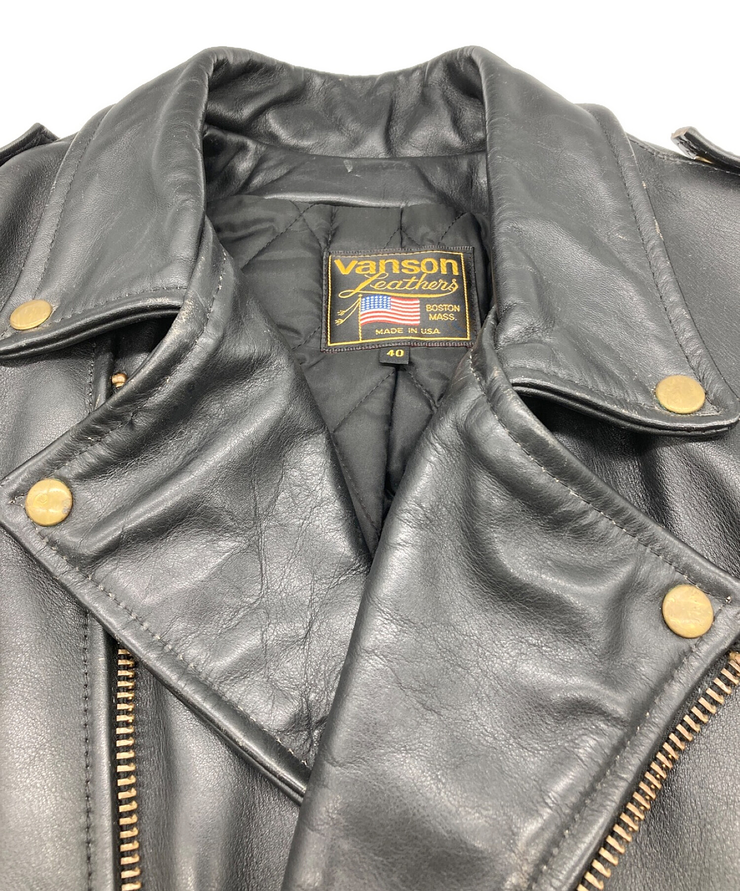 中古・古着通販】VANSON (バンソン) ダブルライダースジャケット