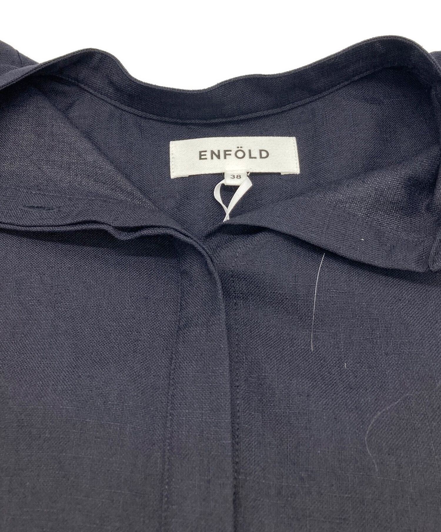 ENFOLD (エンフォルド) リネンライク 2WAY OPEN SHIRT ネイビー サイズ:38