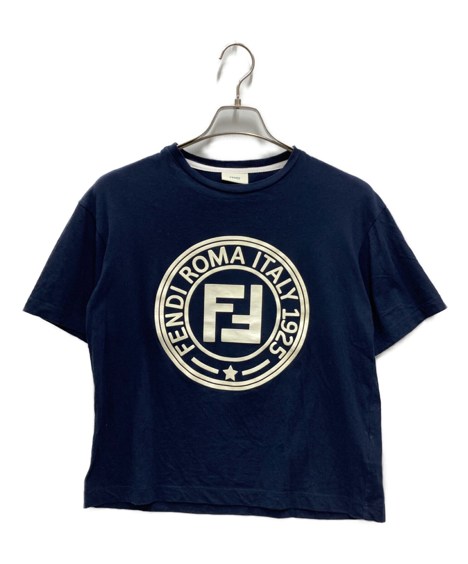 FENDI フェンディ Tシャツ 半袖 トップス ネイビー カットソー ロゴ
