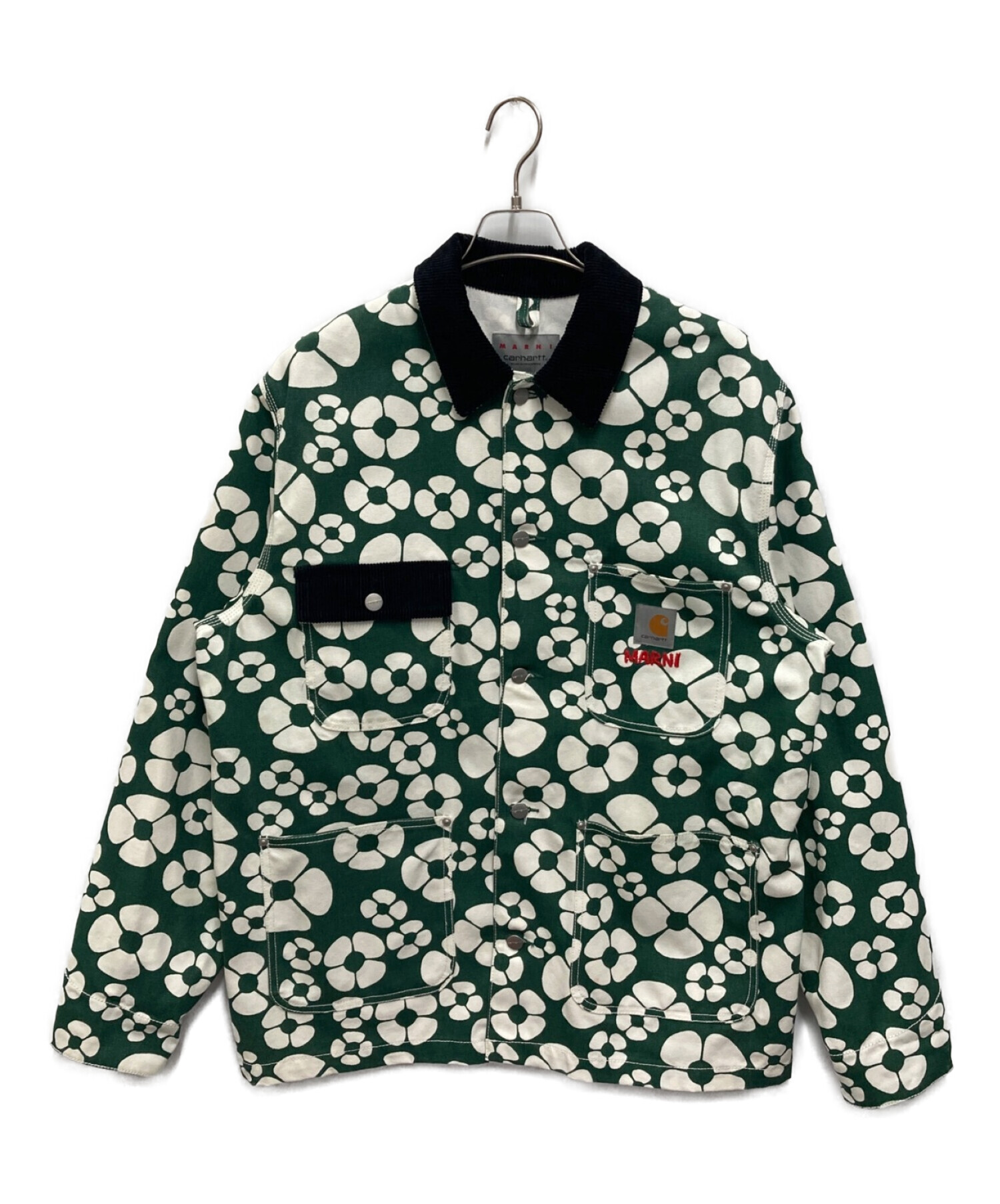 MARNI (マルニ) CarHartt (カーハート) フローラル シャツジャケット CHORE COAT グリーン サイズ:M