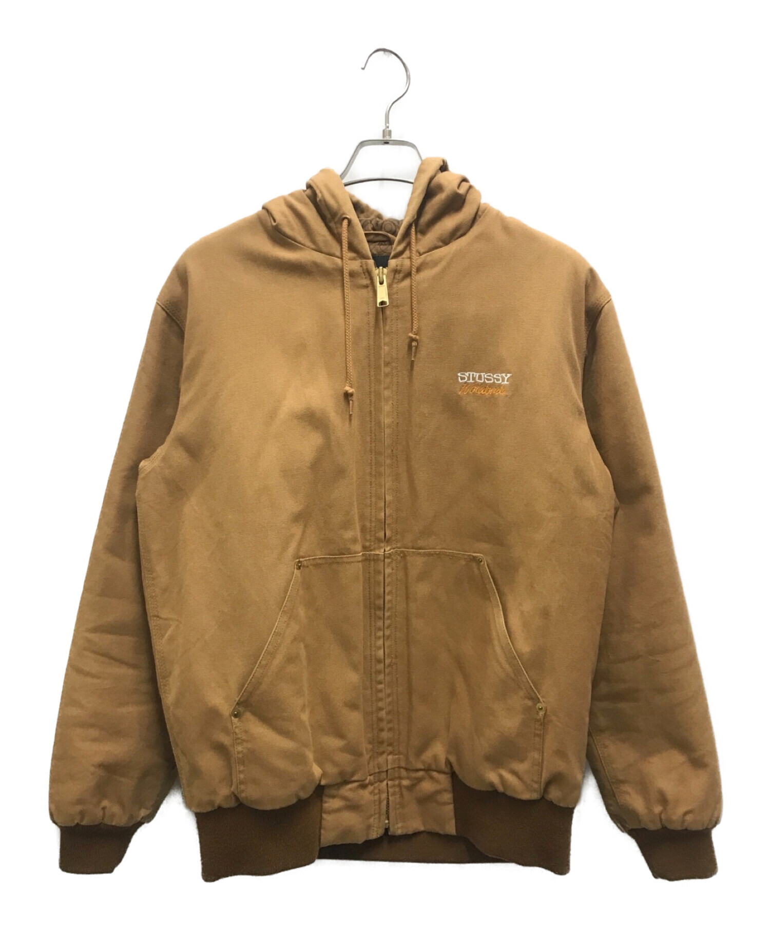 stussy (ステューシー) ダック地フーデットブルゾン ベージュ サイズ:L