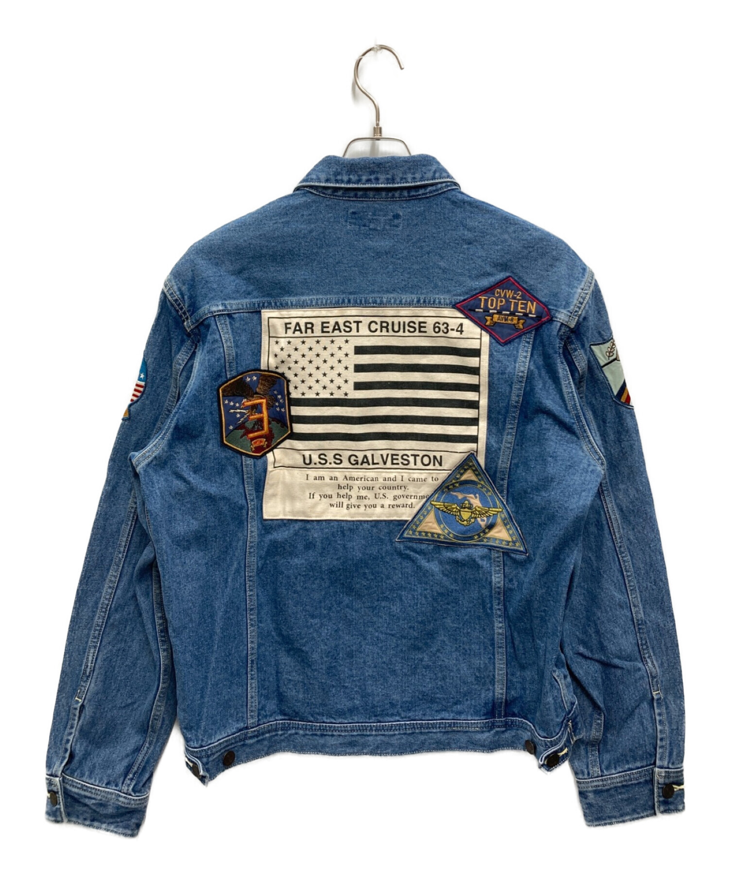 AVIREX (アヴィレックス) TOP GUN DENIM JACKET ブルー サイズ:XL