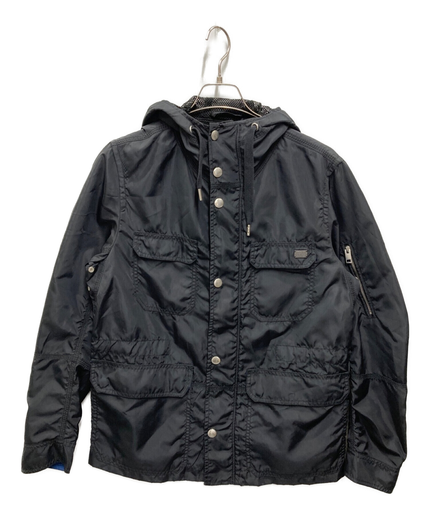 DIESEL (ディーゼル) ナイロンフーデッドジャケット ブラック サイズ:S